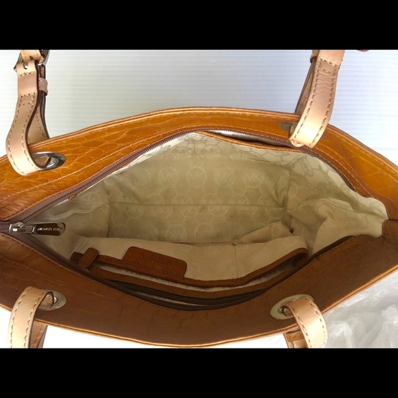 Leather bag Michael Kors vintage rust brown bag two handle shoulder or tote bag - Picture 7 of 8